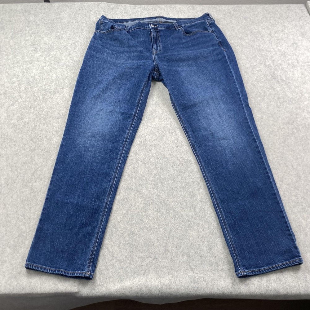 Old Navy Wow Boyfriend Jeans Womens 16 (39x30) Blue Mid Rise Relaxed Stretch